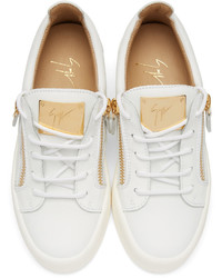 weiße Leder niedrige Sneakers von Giuseppe Zanotti