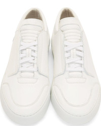 weiße Leder niedrige Sneakers von Helmut Lang