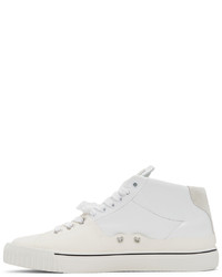 weiße Leder niedrige Sneakers von Maison Margiela