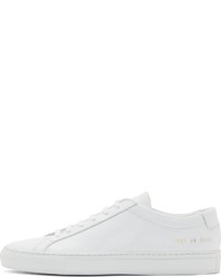 weiße Leder niedrige Sneakers von Common Projects