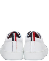 weiße Leder niedrige Sneakers von Moncler Gamme Bleu