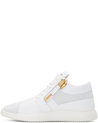 weiße Leder niedrige Sneakers von Giuseppe Zanotti