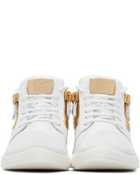 weiße Leder niedrige Sneakers von Giuseppe Zanotti