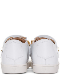 weiße Leder niedrige Sneakers von Giuseppe Zanotti