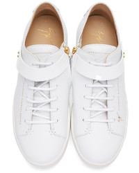 weiße Leder niedrige Sneakers von Giuseppe Zanotti