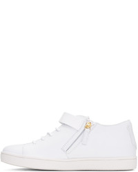 weiße Leder niedrige Sneakers von Giuseppe Zanotti