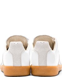 weiße Leder niedrige Sneakers von Maison Martin Margiela