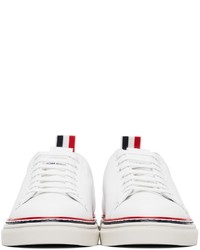 weiße Leder niedrige Sneakers von Thom Browne