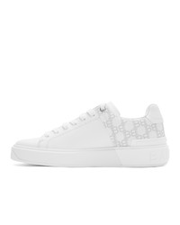 weiße Leder niedrige Sneakers von Balmain