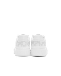 weiße Leder niedrige Sneakers von Balmain