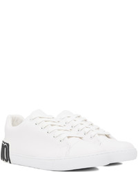 weiße Leder niedrige Sneakers von Moschino