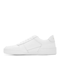 weiße Leder niedrige Sneakers von Versace