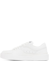 weiße Leder niedrige Sneakers von Dolce & Gabbana