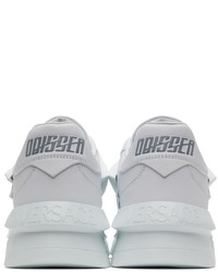 weiße Leder niedrige Sneakers von Versace