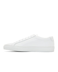 weiße Leder niedrige Sneakers von Woman by Common Projects