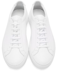 weiße Leder niedrige Sneakers von Common Projects