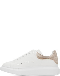 weiße Leder niedrige Sneakers von Alexander McQueen