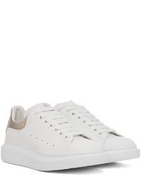 weiße Leder niedrige Sneakers von Alexander McQueen