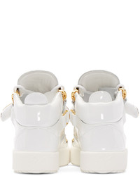 weiße Leder niedrige Sneakers von Giuseppe Zanotti