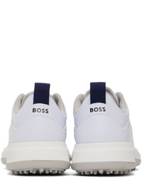 weiße Leder niedrige Sneakers von BOSS