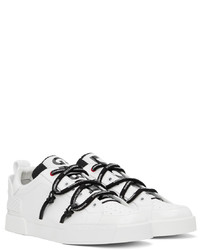 weiße Leder niedrige Sneakers von Dolce & Gabbana