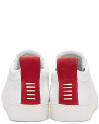 weiße Leder niedrige Sneakers von Balmain