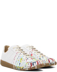 weiße Leder niedrige Sneakers von Maison Margiela