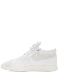 weiße Leder niedrige Sneakers von Giuseppe Zanotti