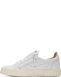 weiße Leder niedrige Sneakers von Giuseppe Zanotti