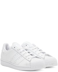 weiße Leder niedrige Sneakers von adidas Originals