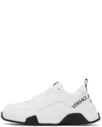 weiße Leder niedrige Sneakers von VERSACE JEANS COUTURE