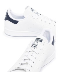 weiße Leder niedrige Sneakers von adidas