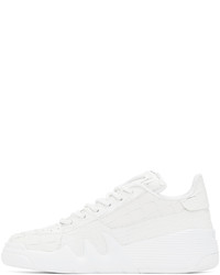 weiße Leder niedrige Sneakers von Giuseppe Zanotti