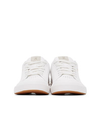 weiße Leder niedrige Sneakers von On