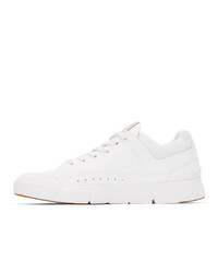 weiße Leder niedrige Sneakers von On