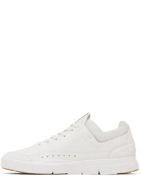 weiße Leder niedrige Sneakers von On