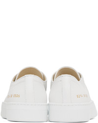 weiße Leder niedrige Sneakers von Common Projects