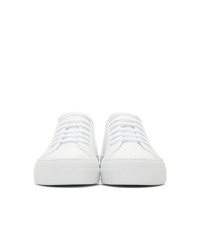 weiße Leder niedrige Sneakers von Woman by Common Projects
