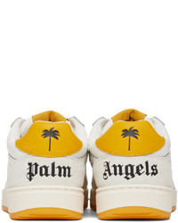 weiße Leder niedrige Sneakers von Palm Angels