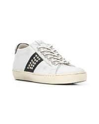 weiße Leder niedrige Sneakers von Leather Crown
