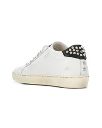 weiße Leder niedrige Sneakers von Leather Crown