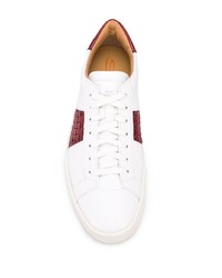 weiße Leder niedrige Sneakers von Santoni