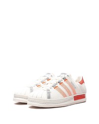 weiße Leder niedrige Sneakers von adidas