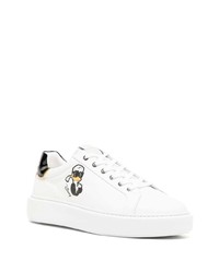 weiße Leder niedrige Sneakers von Karl Lagerfeld