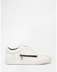 weiße Leder niedrige Sneakers von Aldo