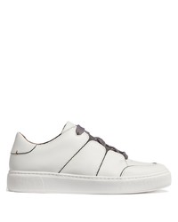 weiße Leder niedrige Sneakers von Zegna