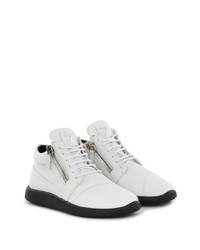 weiße Leder niedrige Sneakers von Giuseppe Zanotti