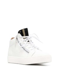 weiße Leder niedrige Sneakers von Giuseppe Zanotti