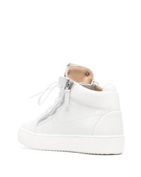 weiße Leder niedrige Sneakers von Giuseppe Zanotti