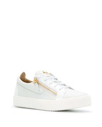 weiße Leder niedrige Sneakers von Giuseppe Zanotti